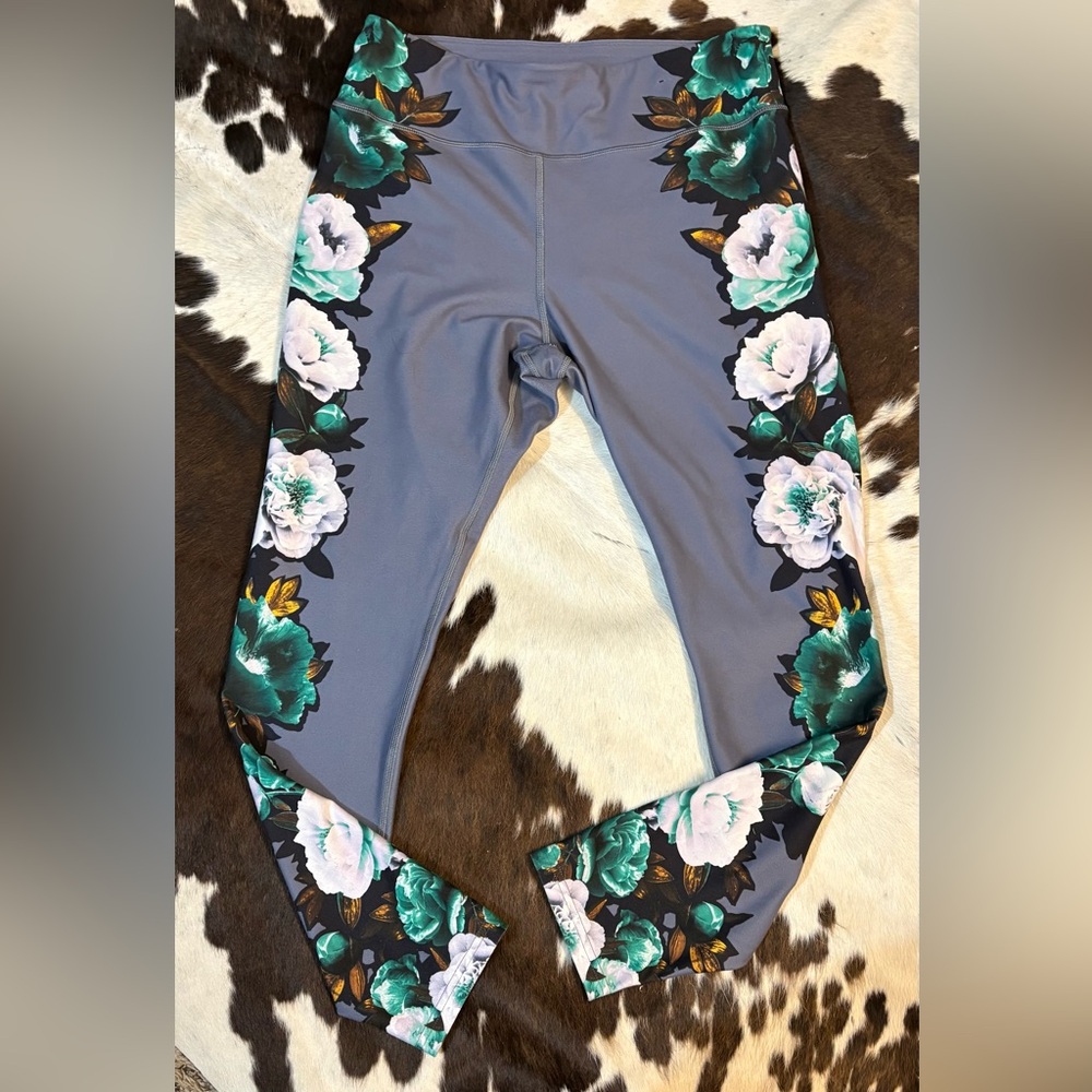 Floral Gray Sport Leggings